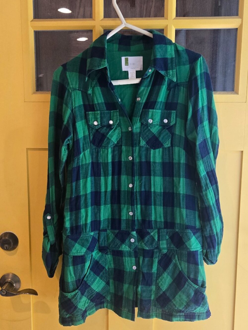 Green & Black Plaid Dress